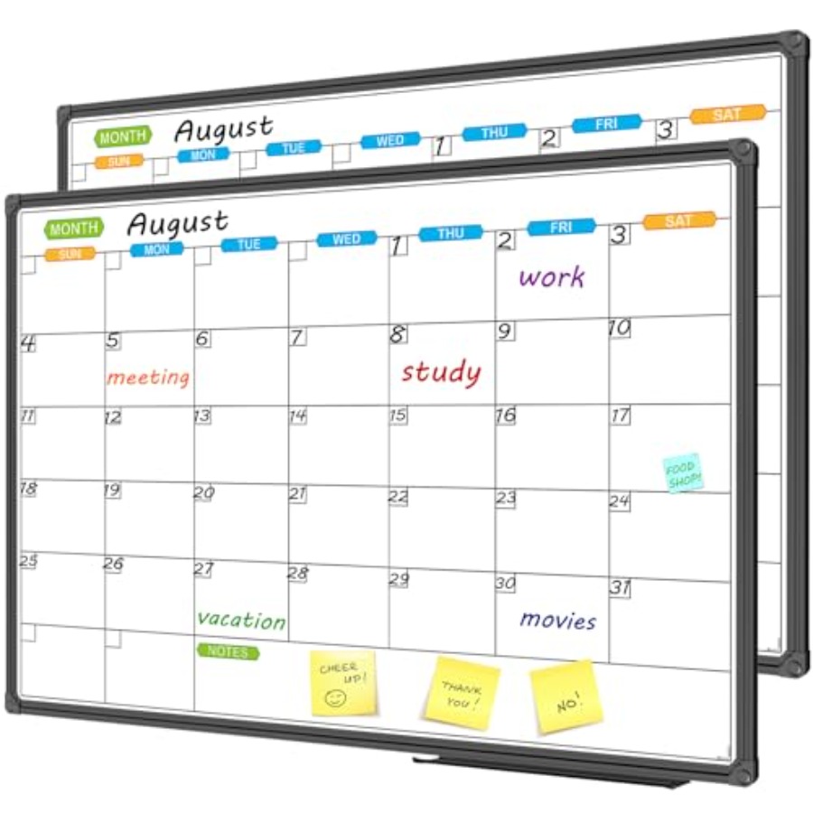 Magnetic Whiteboard Calendar - Dry Erase Calendar Whiteboard - Magnetic