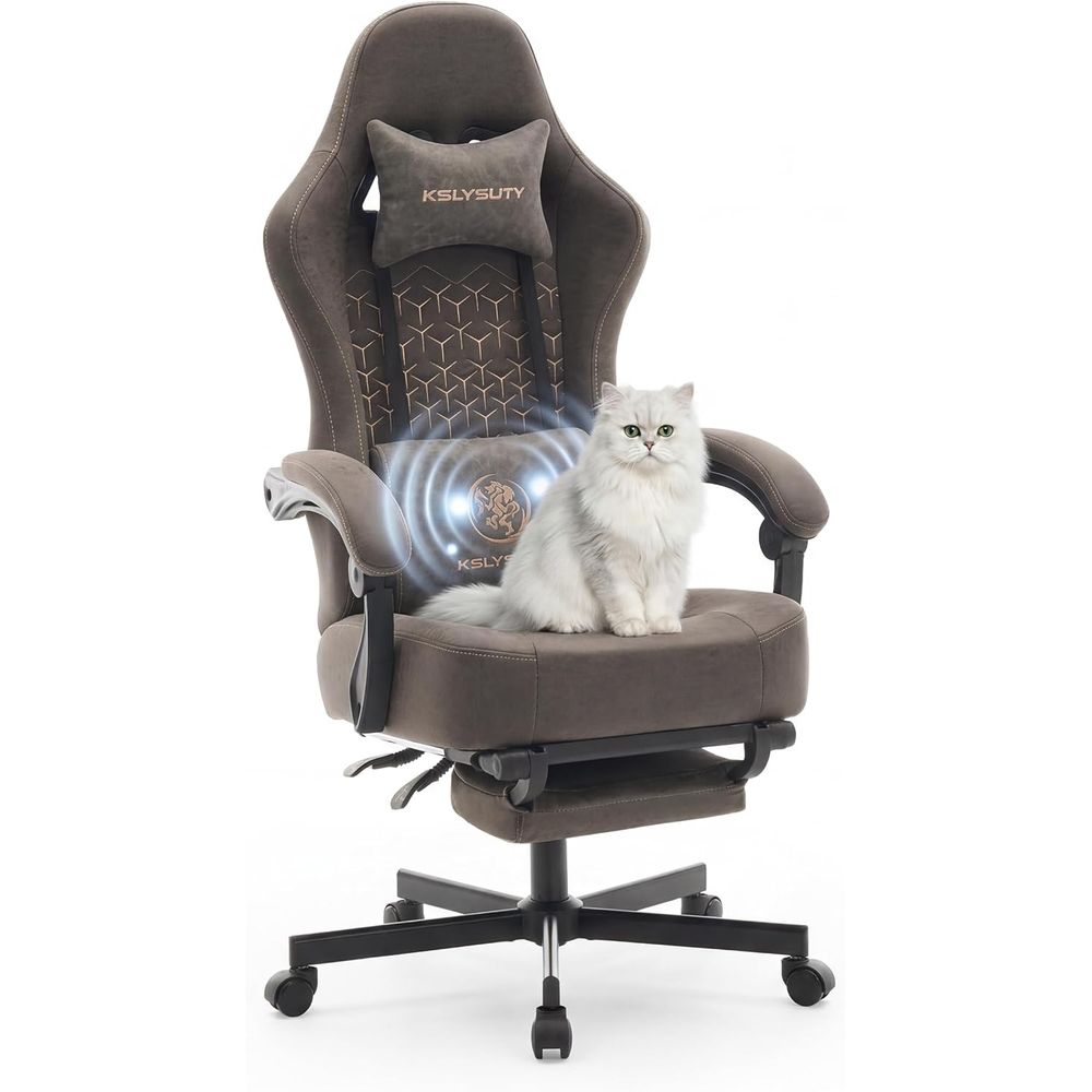 Office Footrest Cushion - Breathable Leather Gaming Chair with High-Density