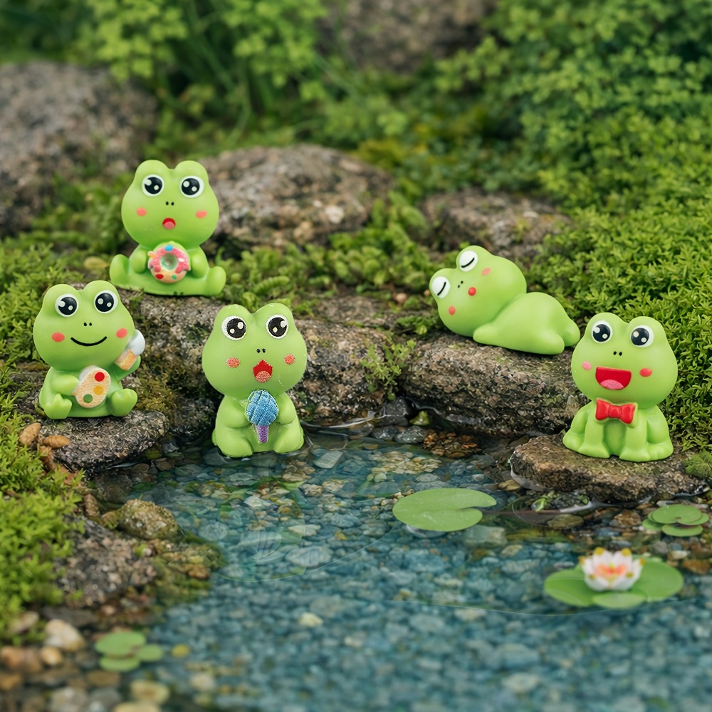 A set of 5 Frog Ornament Set,  - Cubicle Shelf Organizer reseña y precio