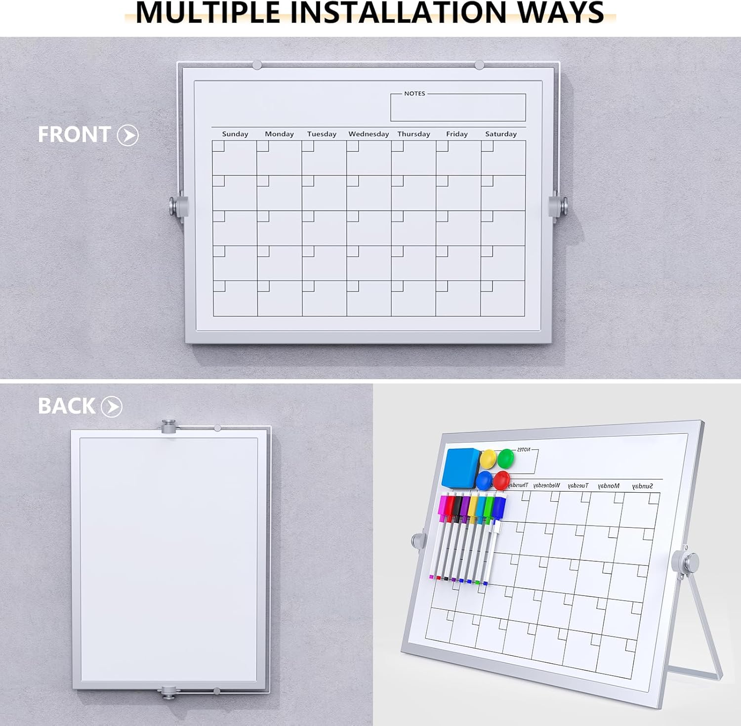 16x12in Magnetic Double-Sided  - Magnetic Whiteboard Calendar reseña y precio