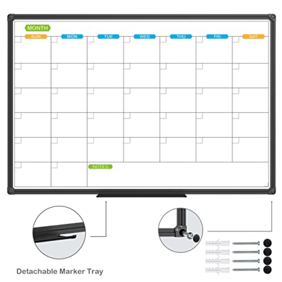 Dry Erase Calendar Whiteboard  - Magnetic Whiteboard Calendar reseña y precio