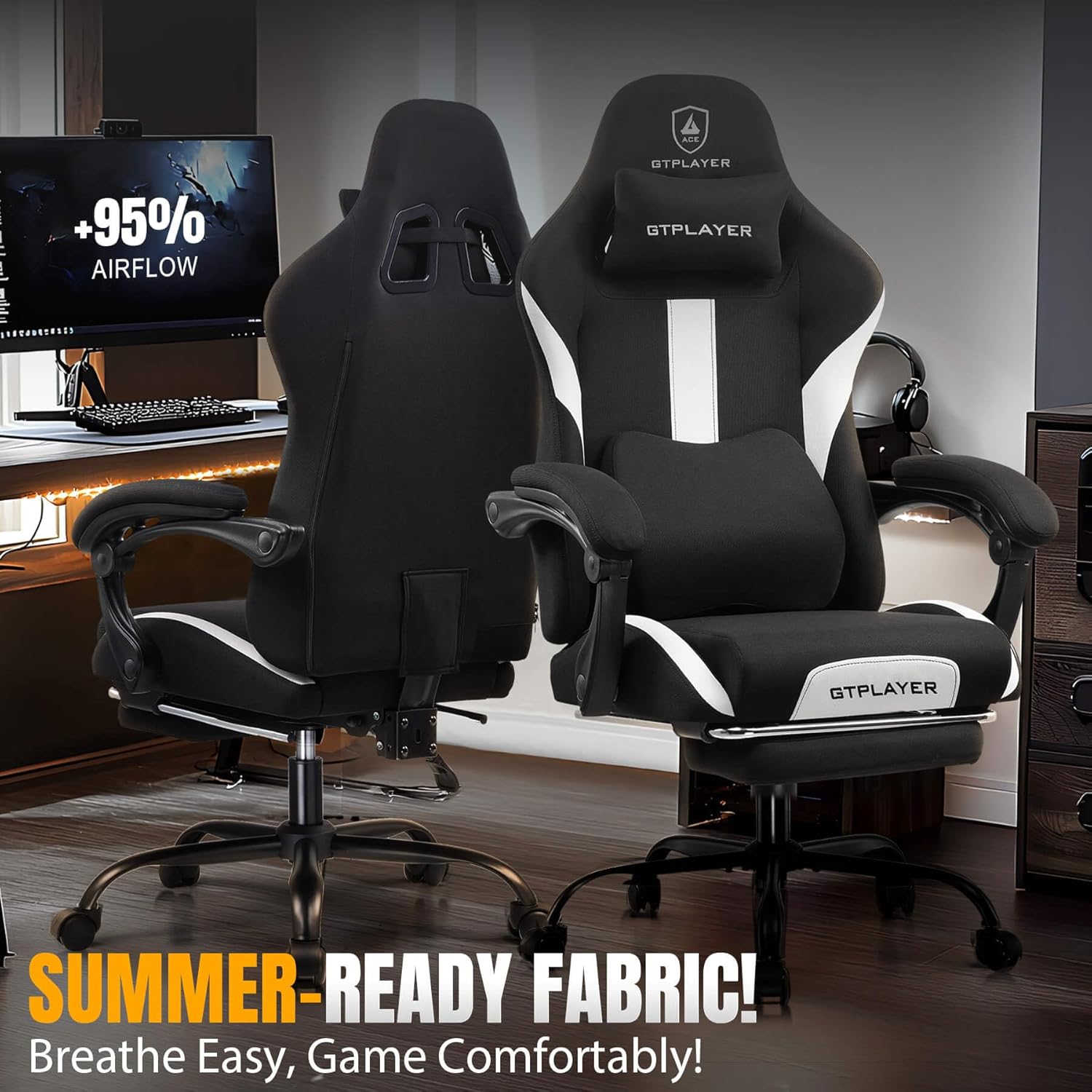 Gaming Chair with Foot Rest &  - Office Footrest Cushion reseña y precio