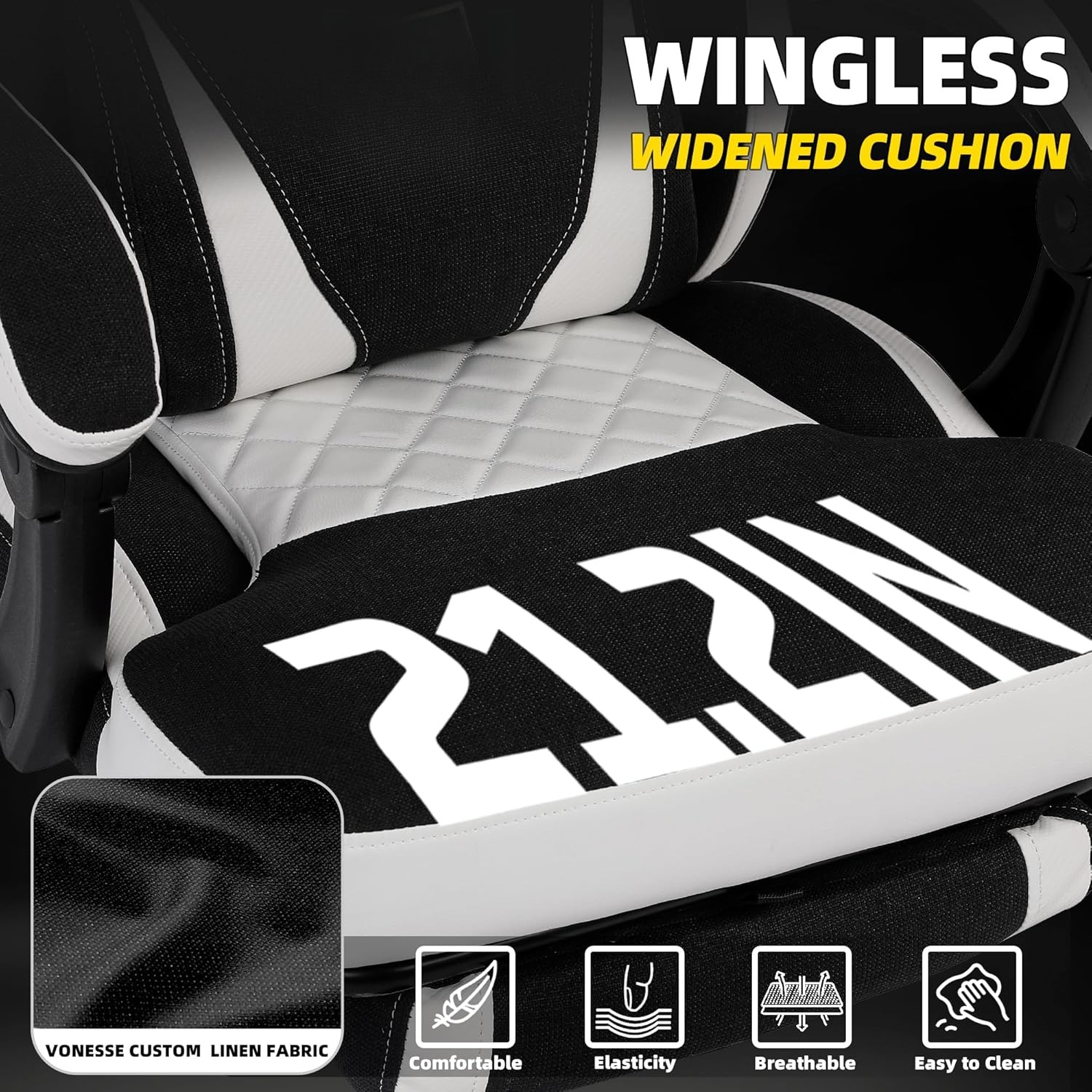 Reclining Fabric Gaming Chair  - Office Footrest Cushion reseña y precio