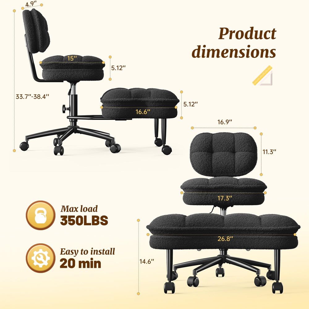 Cross Legged Office Chair, 360 - Office Footrest Cushion reseña y precio