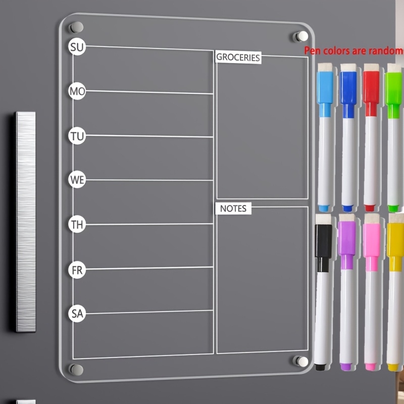 Acrylic Meal Planner Magnetic  - Magnetic Whiteboard Calendar reseña y precio