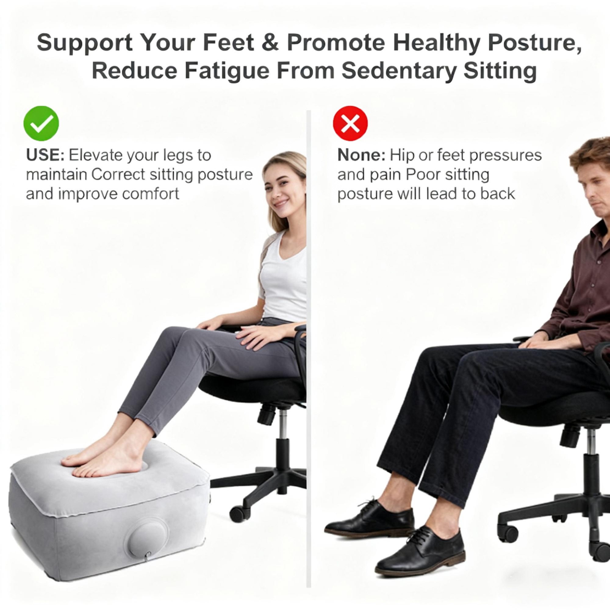 Inflatable Foot Rest Pillow fo - Office Footrest Cushion reseña y precio