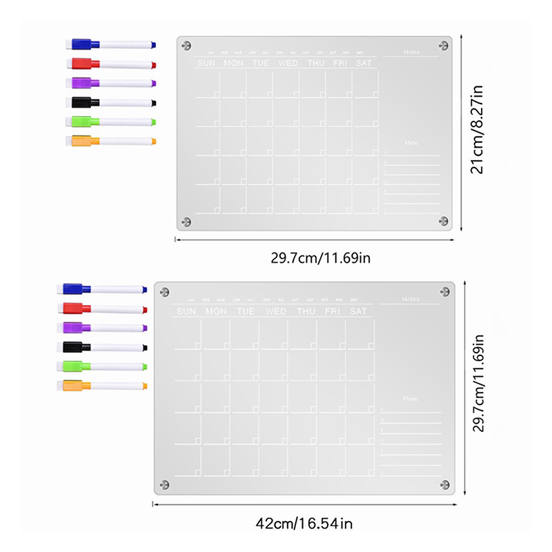 Clear Acrylic Fridge Magnet St - Magnetic Whiteboard Calendar reseña y precio