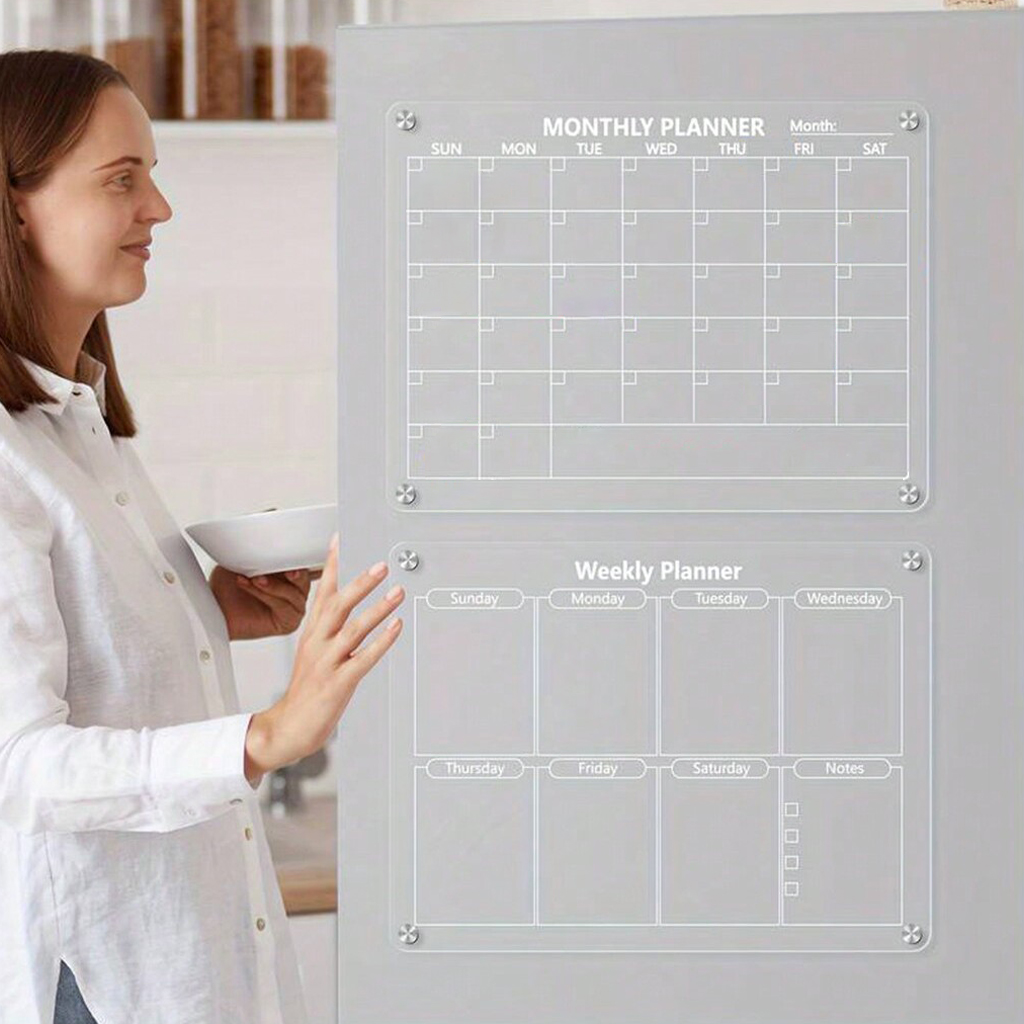 Transparent Acrylic Writing Bo - Magnetic Whiteboard Calendar reseña y precio