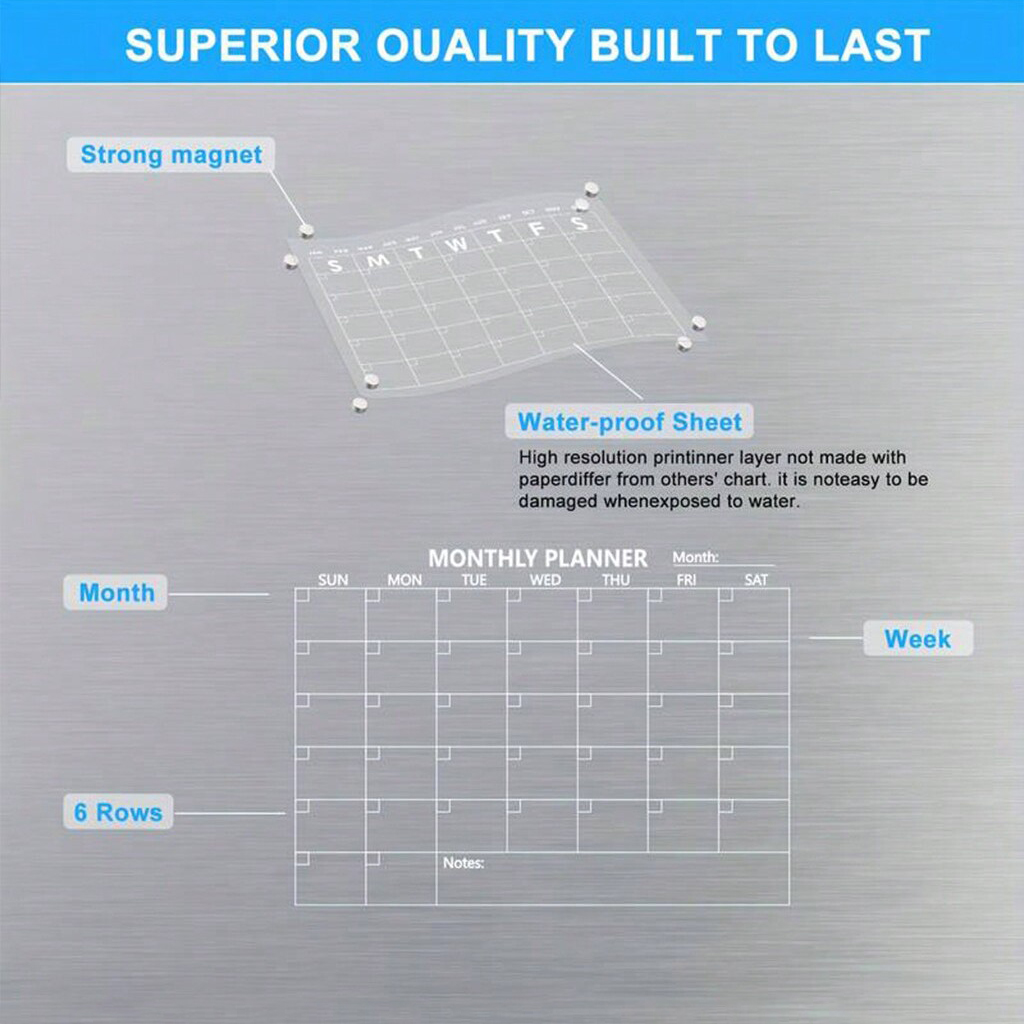 Transparent Acrylic Writing Bo - Magnetic Whiteboard Calendar reseña y precio