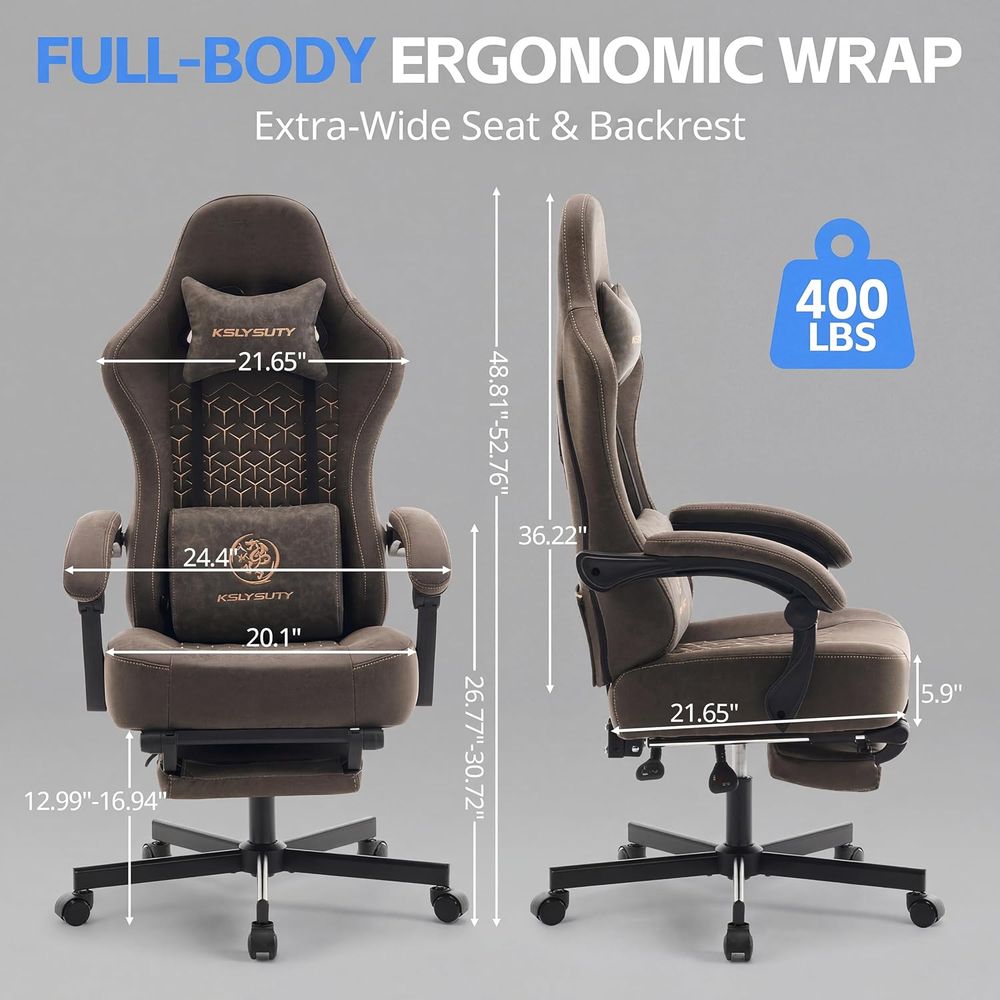 Breathable Leather Gaming Chai - Office Footrest Cushion reseña y precio