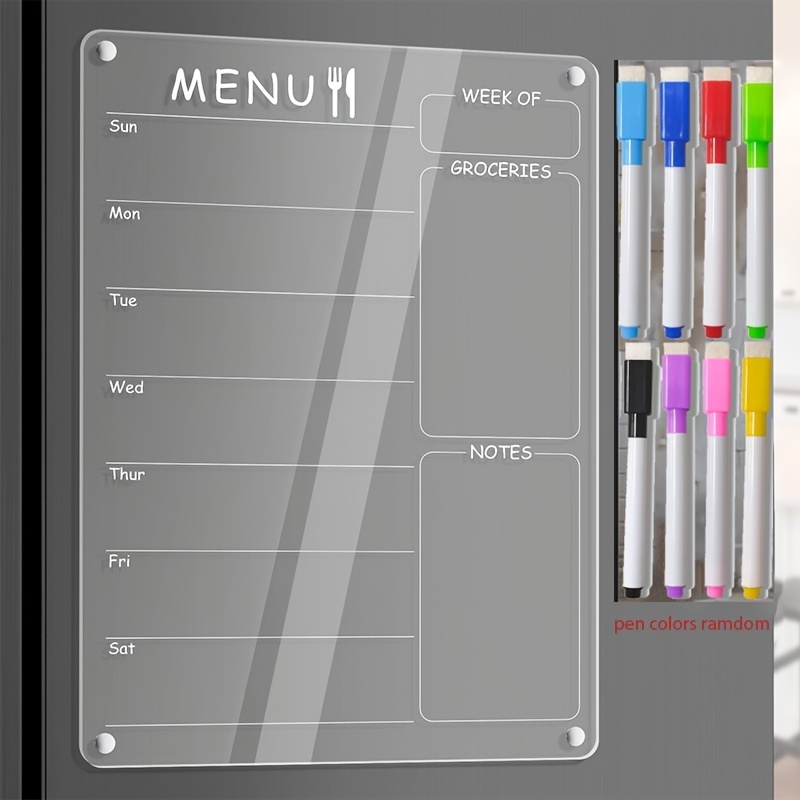 Acrylic Menu Board for Kitchen - Magnetic Whiteboard Calendar reseña y precio