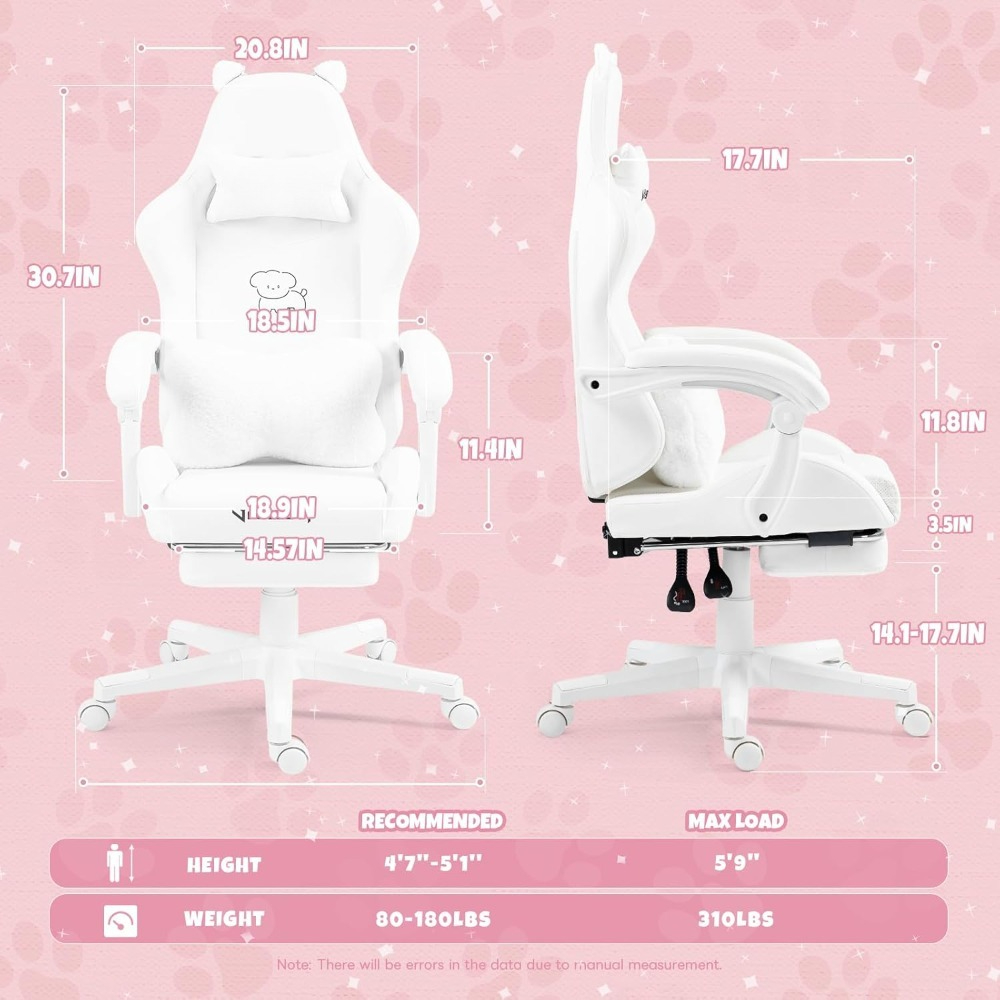 Cute Gaming Chair with Lumbar  - Office Footrest Cushion reseña y precio
