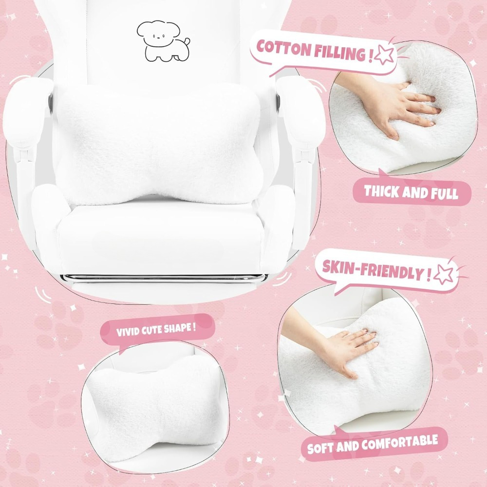 Cute Gaming Chair with Lumbar  - Office Footrest Cushion reseña y precio