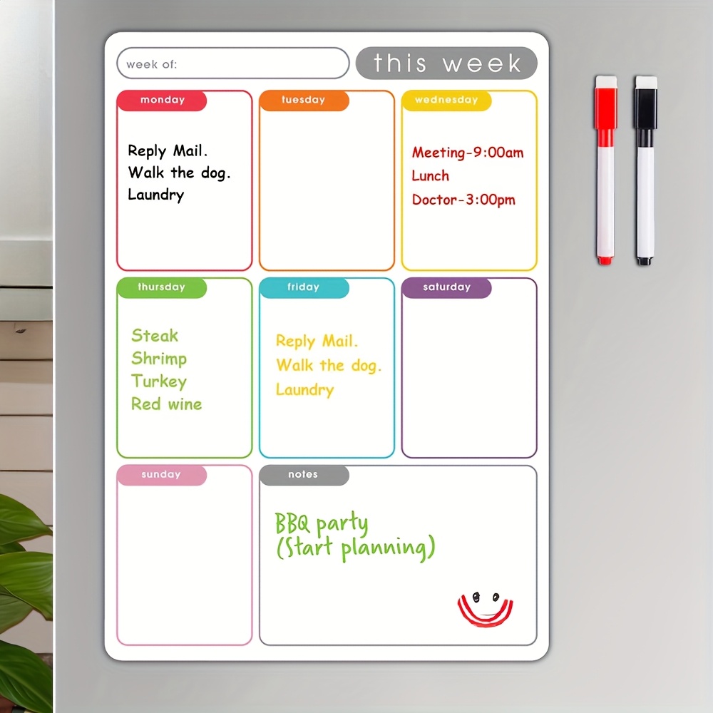 A4 Magnetic Weekly Planner, Er - Magnetic Whiteboard Calendar reseña y precio