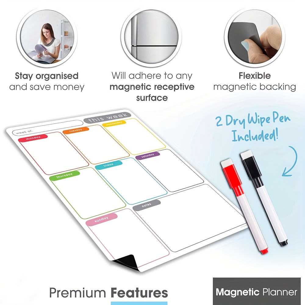 A4 Magnetic Weekly Planner, Er - Magnetic Whiteboard Calendar reseña y precio