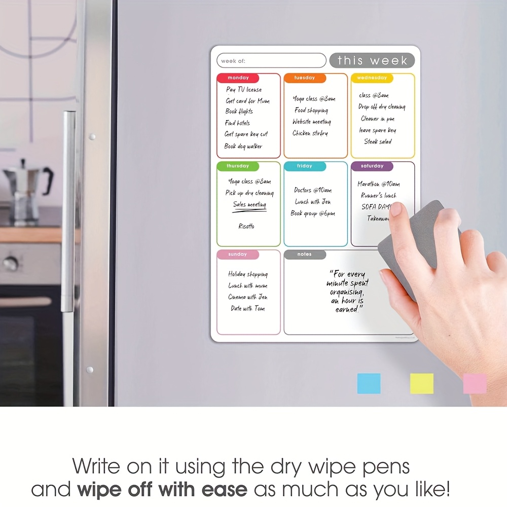 A4 Magnetic Weekly Planner, Er - Magnetic Whiteboard Calendar reseña y precio