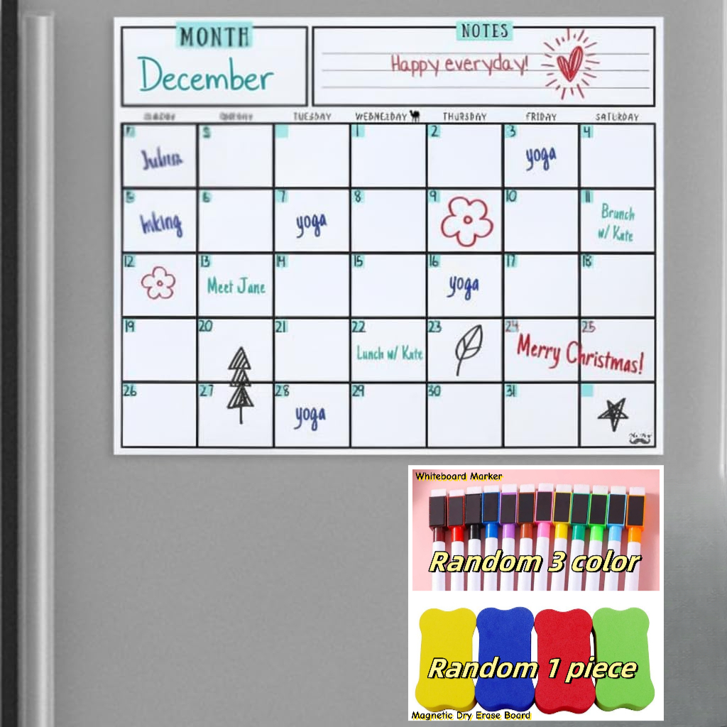 Magnetic Dry Erase Calendar, 1 - Magnetic Whiteboard Calendar reseña y precio