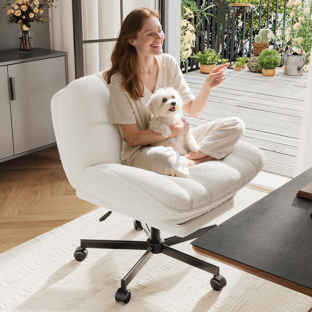 Cross Legged Office Chair with - Office Footrest Cushion reseña y precio