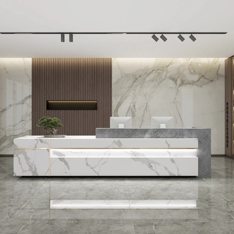 Nordic Luxury Marble Reception - Office Furniture High End reseña y precio