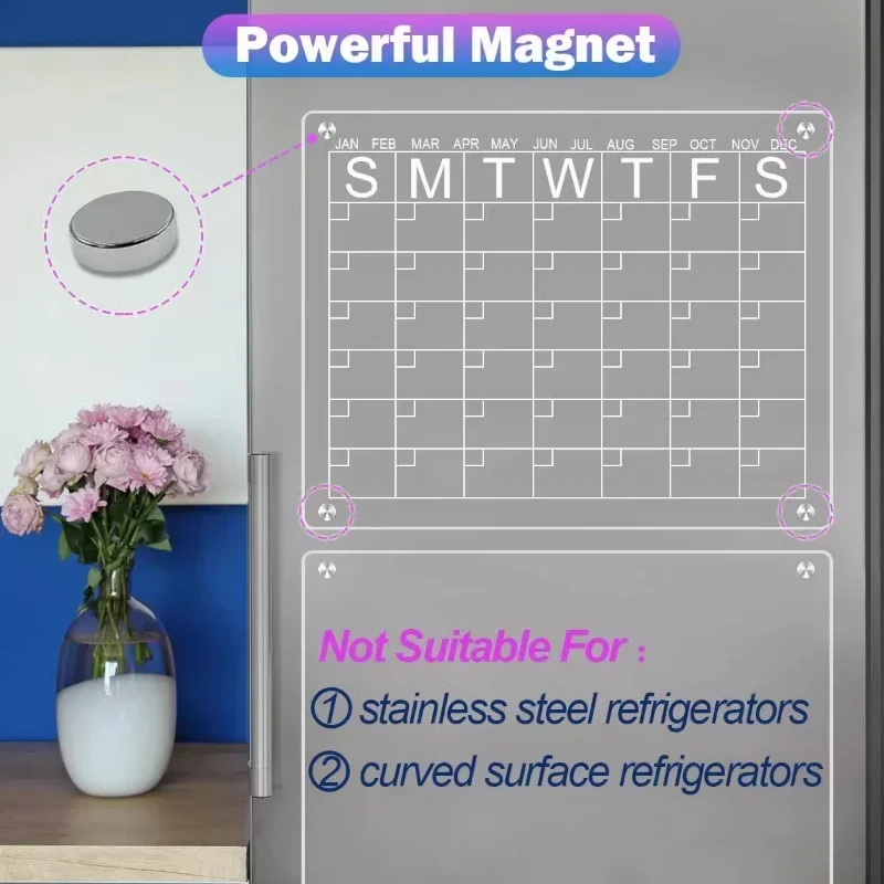 Fridge Magnet Sticker Clear Ac - Magnetic Whiteboard Calendar reseña y precio
