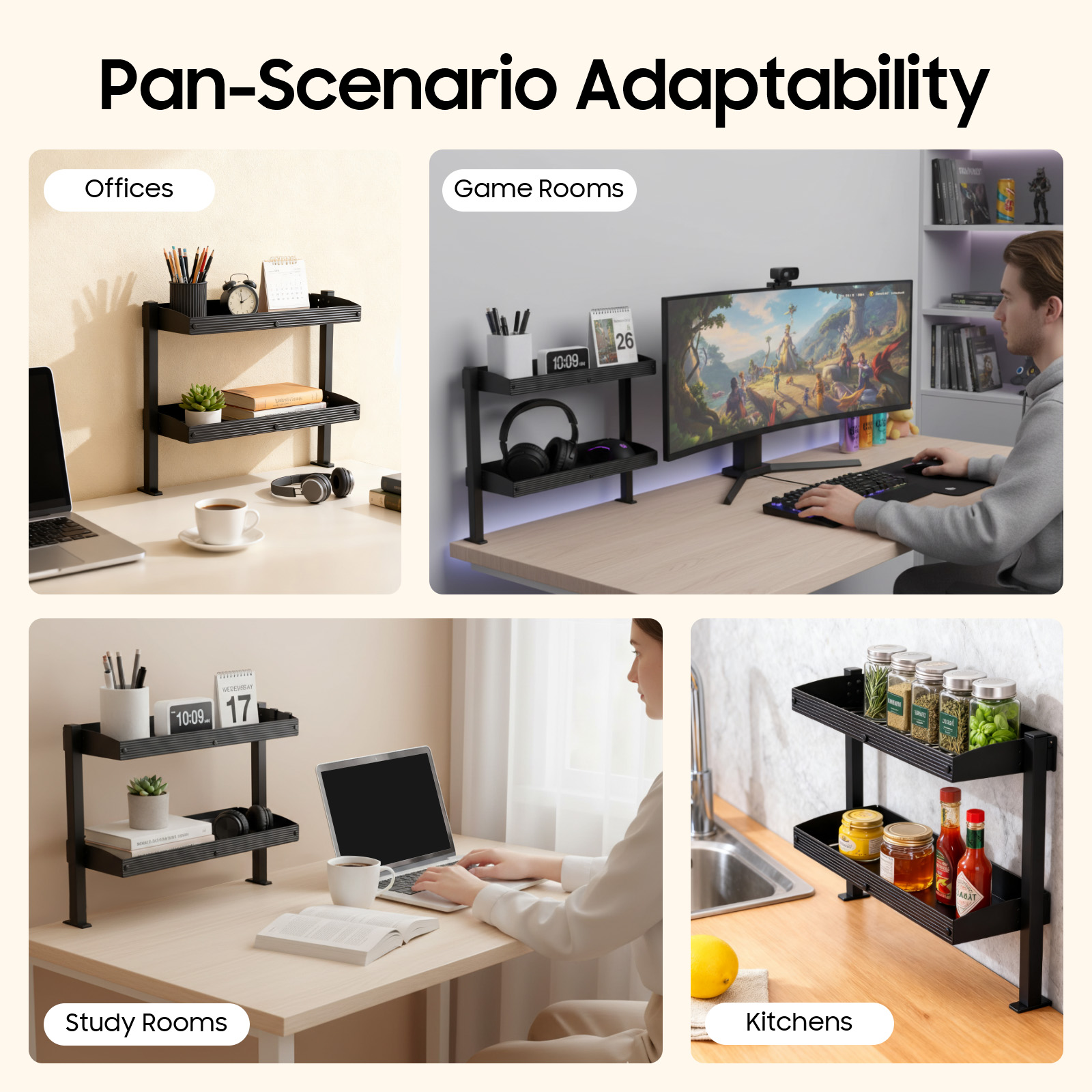 2-Tier Desk Shelf, Expandable  - Cubicle Shelf Organizer reseña y precio