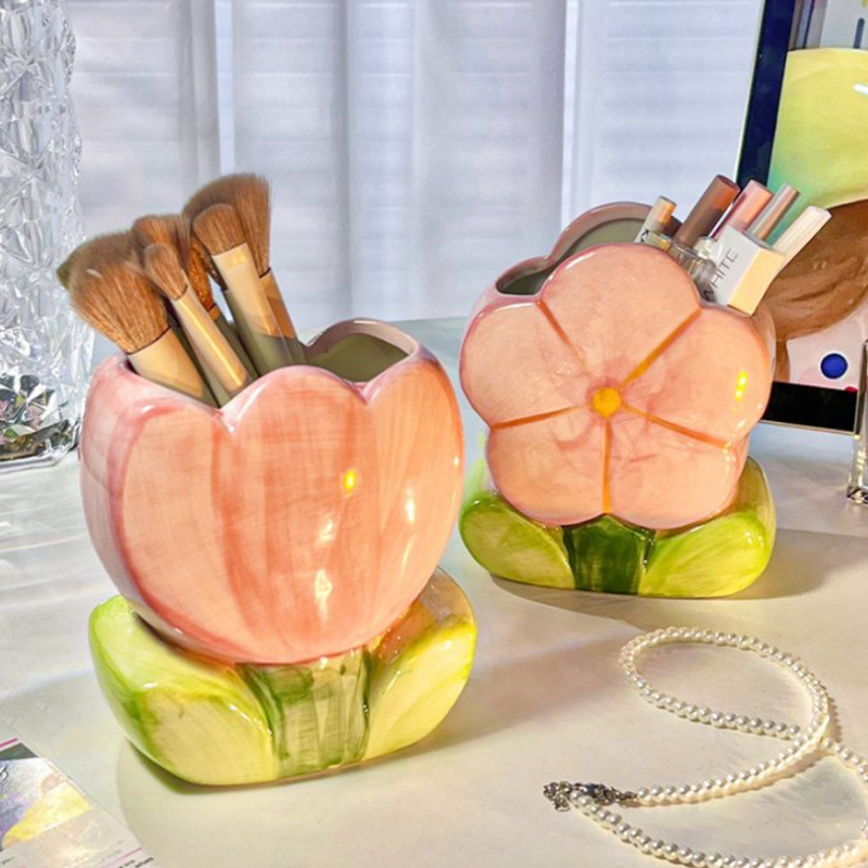 Flower Pen Holder Ceramic Desk - Cubicle Shelf Organizer reseña y precio