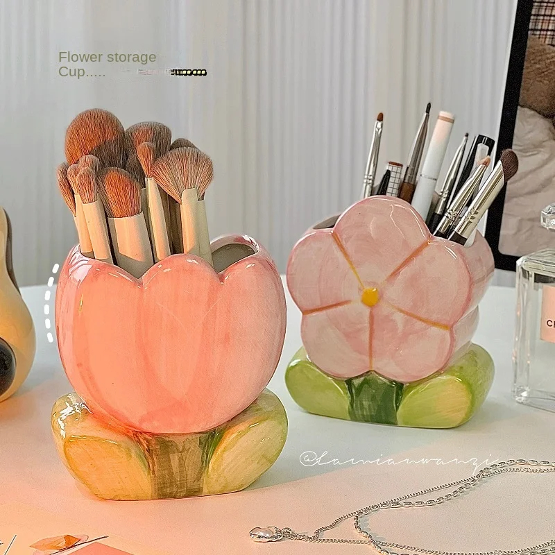 Flower Pen Holder Ceramic Desk - Cubicle Shelf Organizer reseña y precio