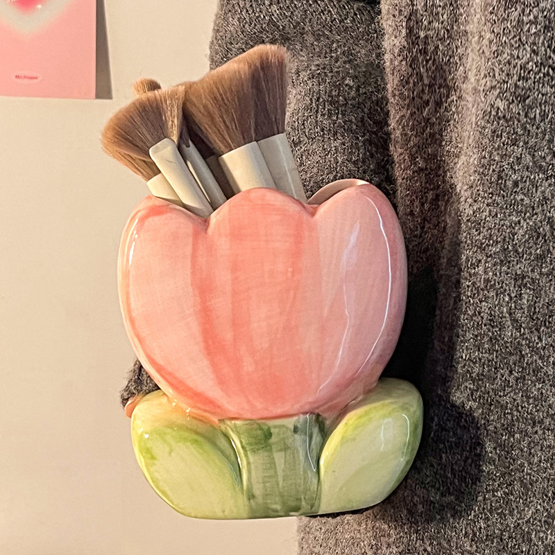 Flower Pen Holder Ceramic Desk - Cubicle Shelf Organizer reseña y precio