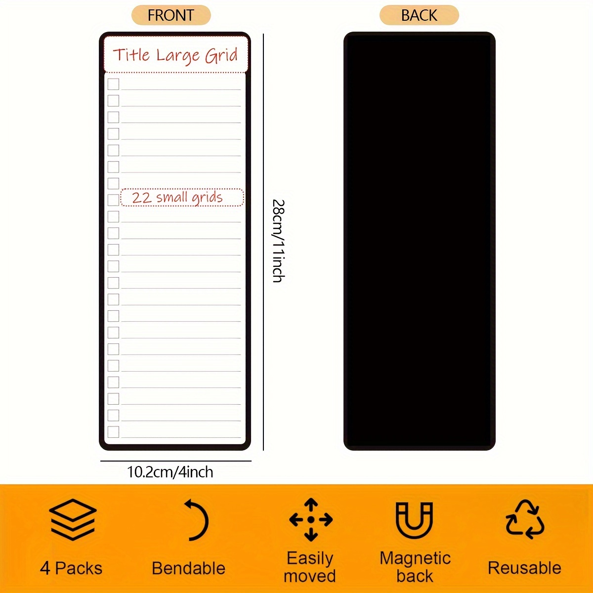 4pcs Magnetic Dry Erase List B - Magnetic Whiteboard Calendar reseña y precio