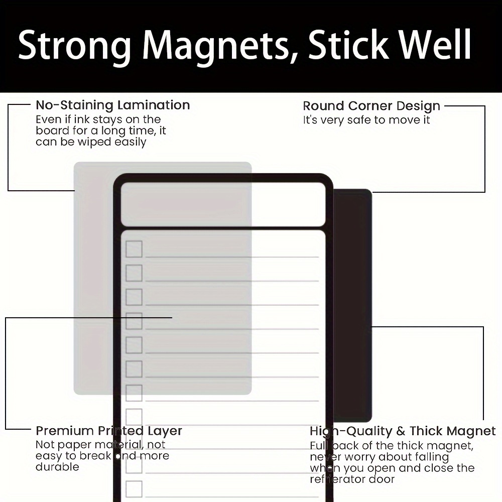 4pcs Magnetic Dry Erase List B - Magnetic Whiteboard Calendar reseña y precio