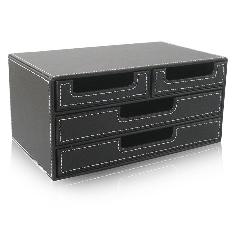 Black Leather Small Four Drawe - Office Furniture Cabinets reseña y precio