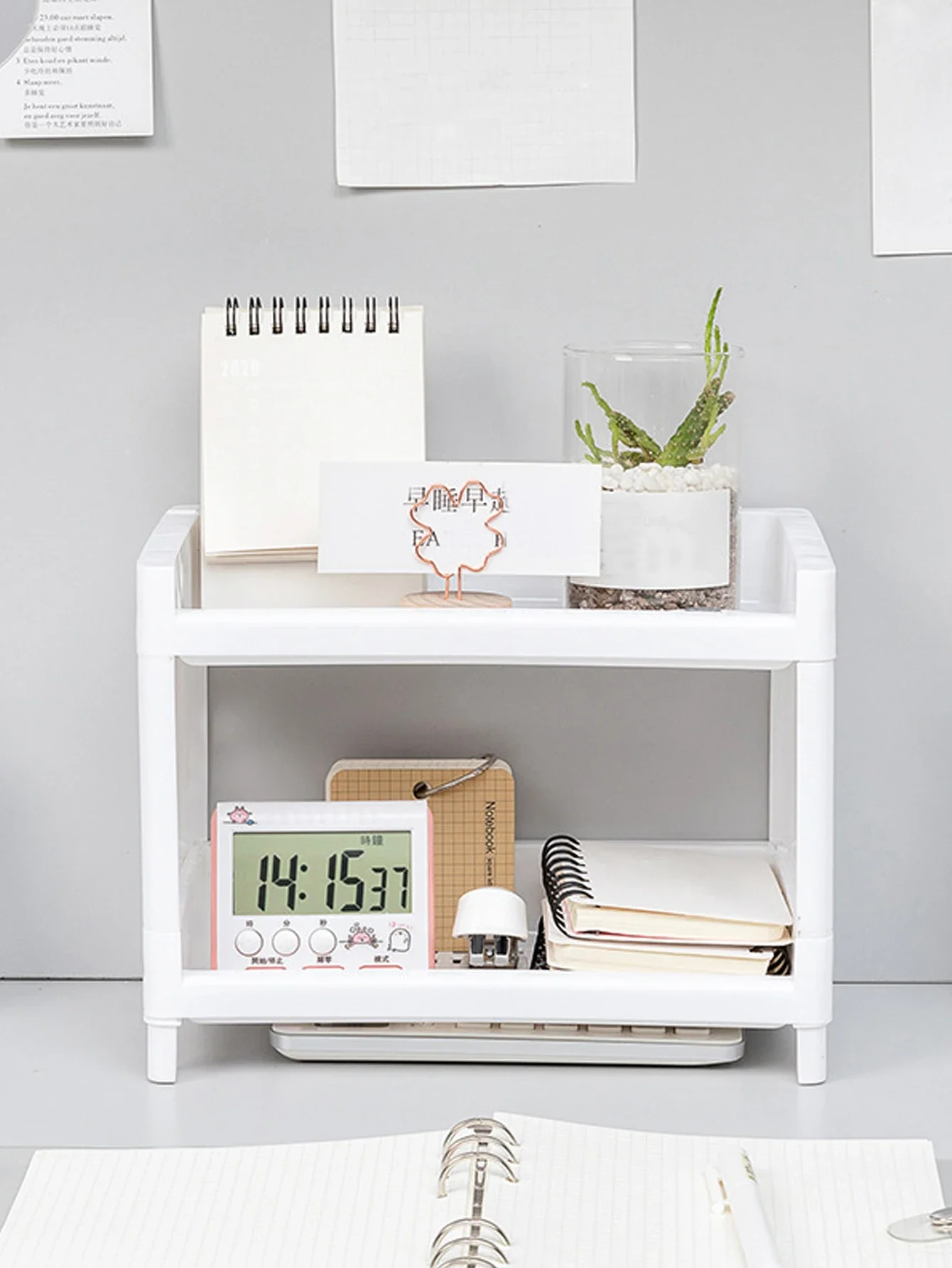 PP Desktop Double Layer Storag - Cubicle Shelf Organizer reseña y precio