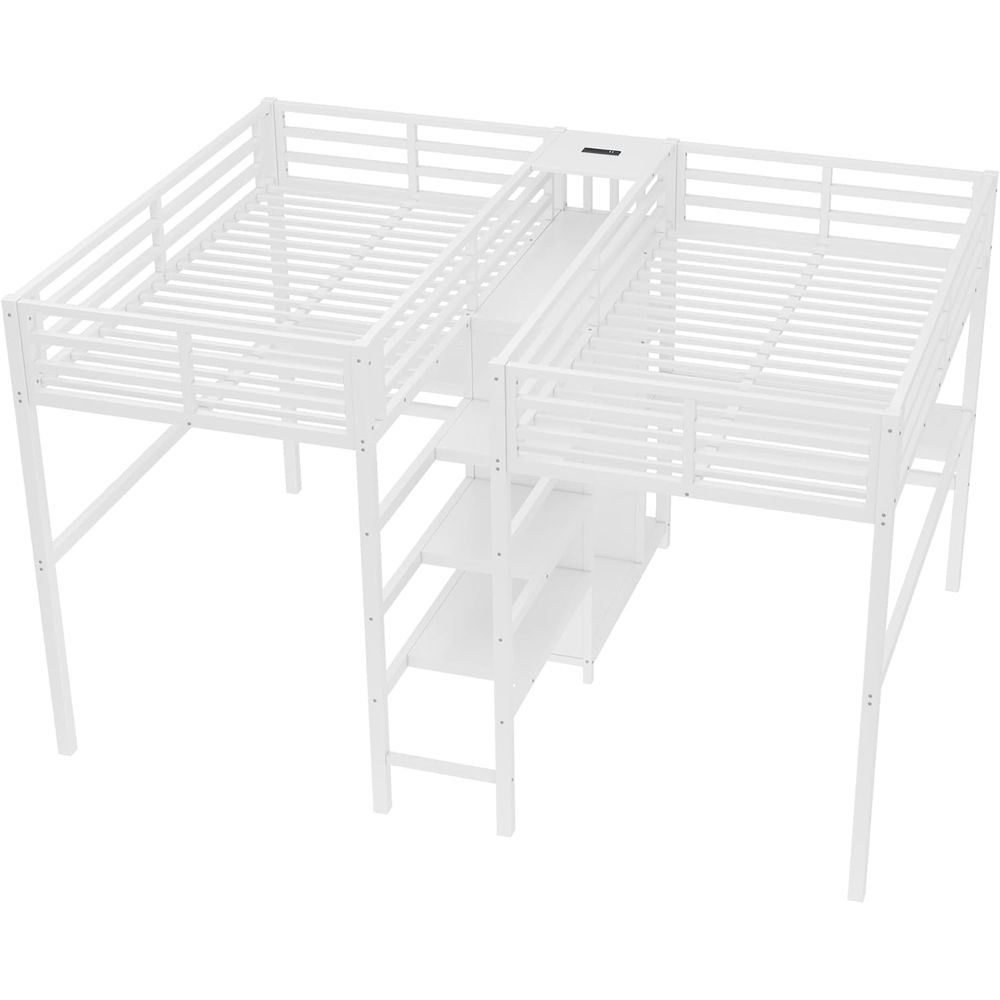 Twin Size Metal Bed with Desk, - Cubicle Shelf Organizer reseña y precio