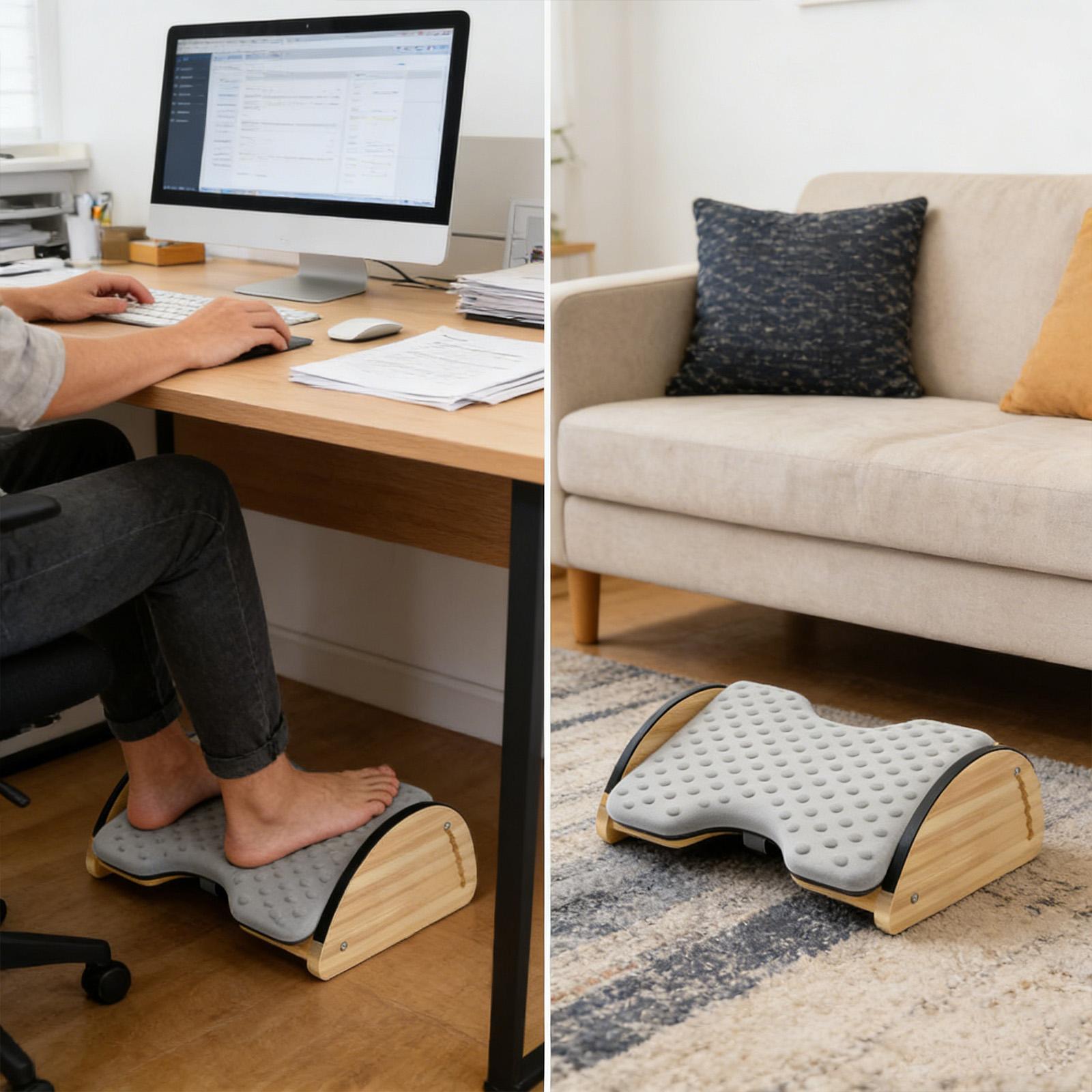 Adjustable Office Bamboo Footr - Office Footrest Cushion reseña y precio