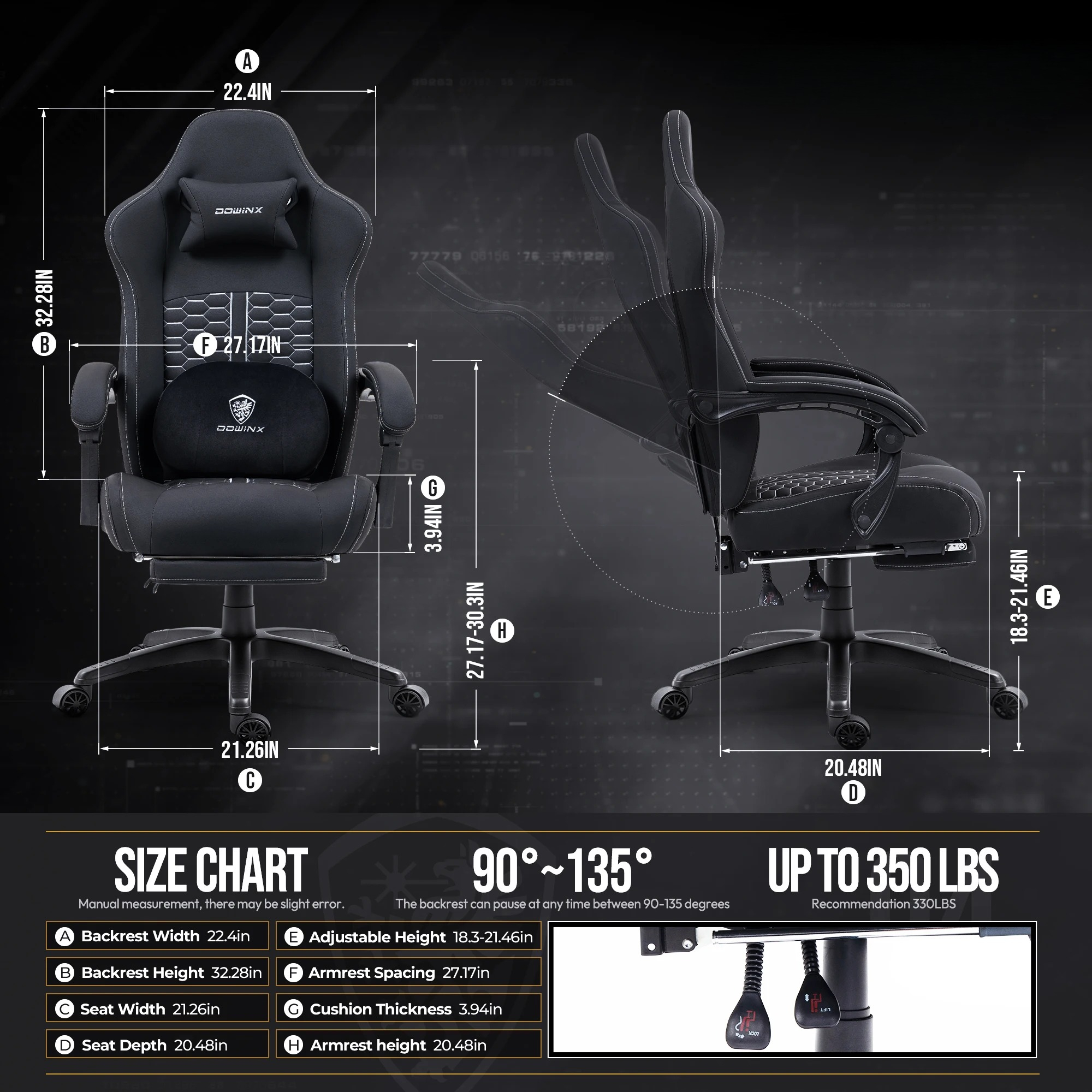 Ergonomic Gaming Computer Chai - Office Footrest Cushion reseña y precio