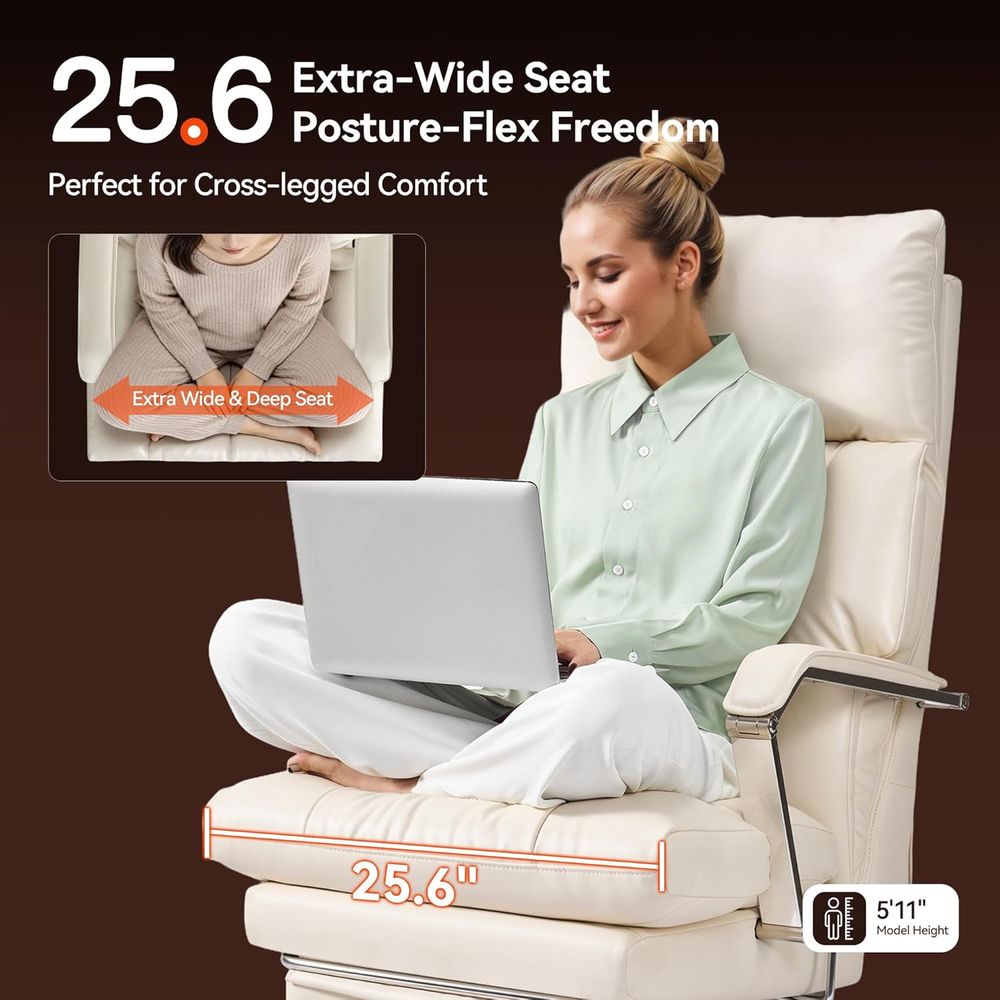 High-Back Leather Executive Of - Office Footrest Cushion reseña y precio