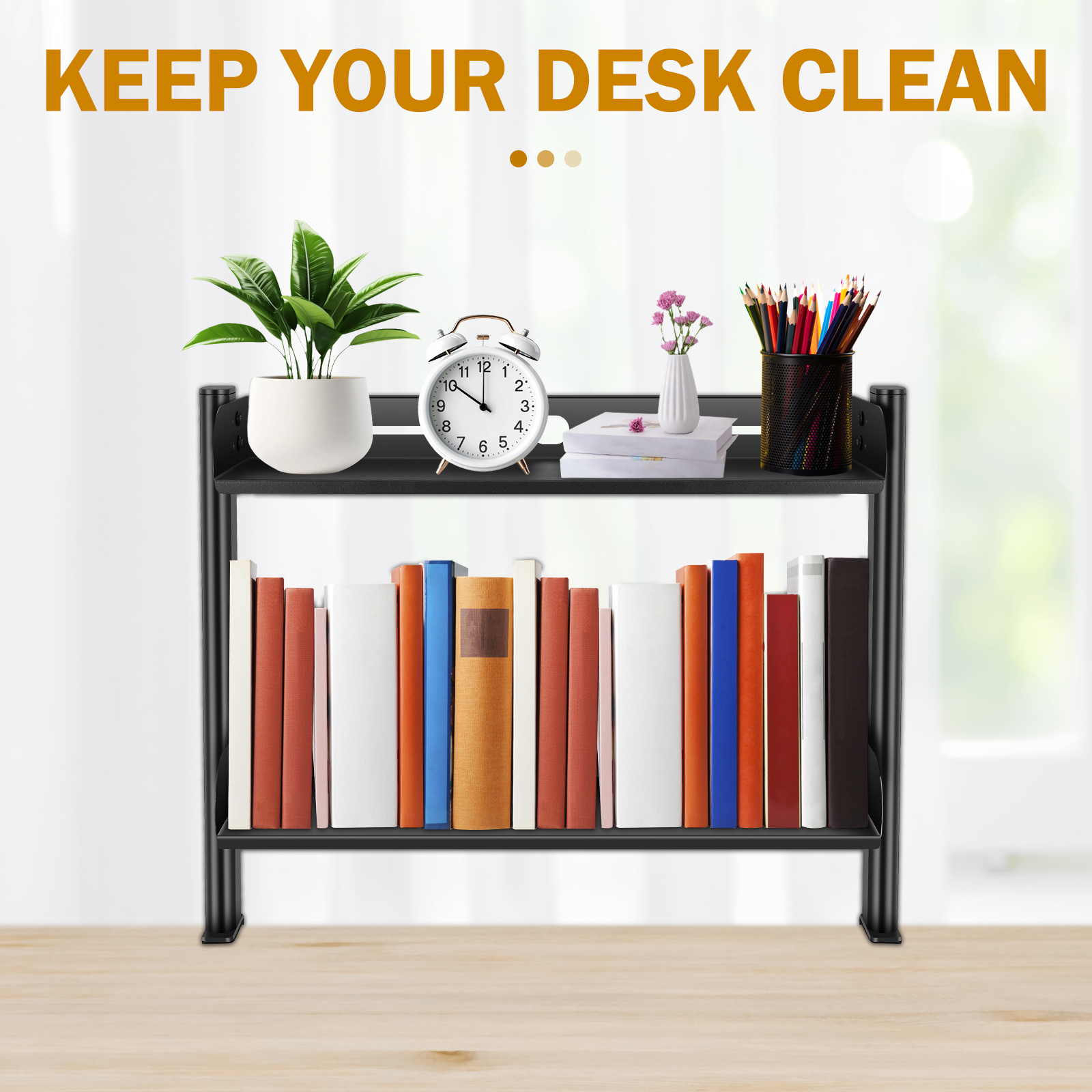 2 Tiers Clamp-on Desk Shelf No - Cubicle Shelf Organizer reseña y precio