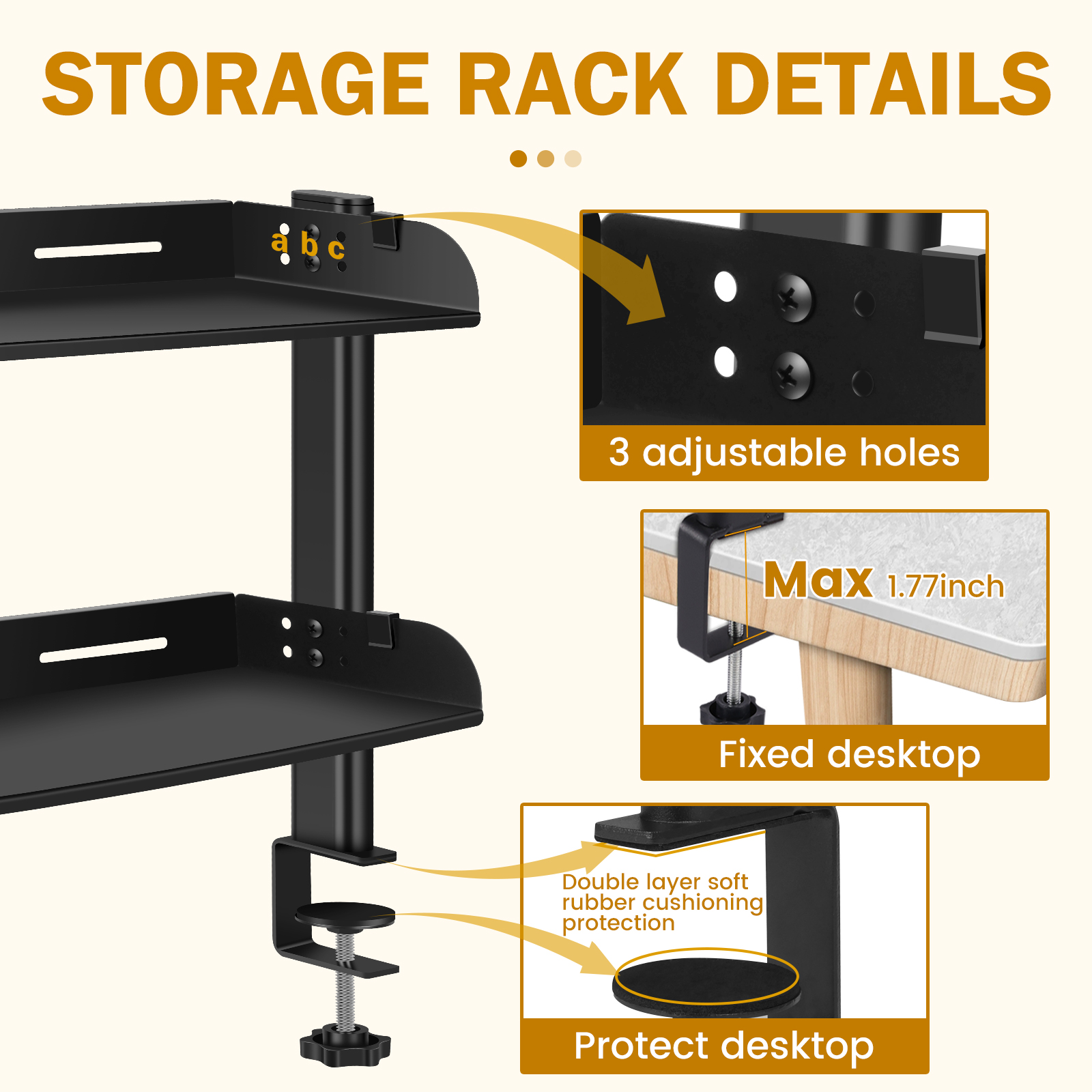 2 Tiers Clamp-on Desk Shelf No - Cubicle Shelf Organizer reseña y precio